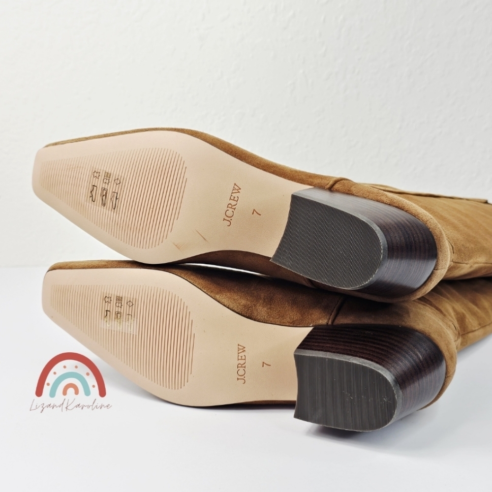 New! J. Crew New Piper Square Toe Knee-high Boots in Suede - Picture 14 of 16